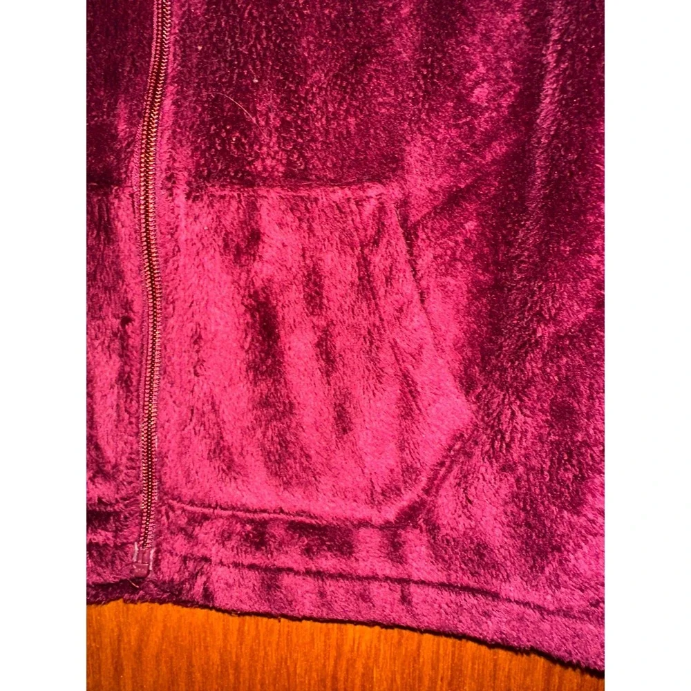 The Childrens Place Full Zip Maroon Burgundy‎ Fleece Sweater Jacket Girls M 7/8